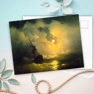 Stormy sea på natten, Aivazovsky Vykort