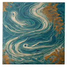 Stormy Sea Vatten Oljemålning nr 1 Kakelplatta