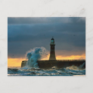 Stormy Seas vid Roker Postcard Vykort