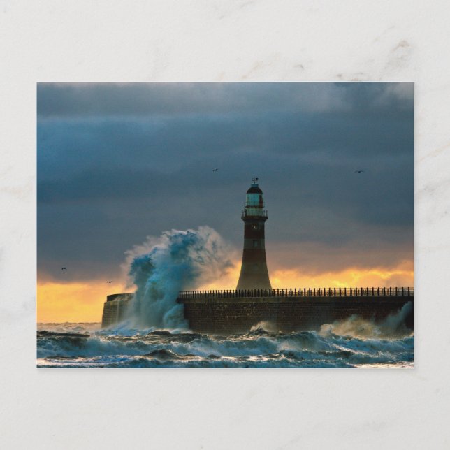 Stormy Seas vid Roker Postcard Vykort (Framsida)