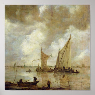 Stormy Sjölandskap, 1655 Poster