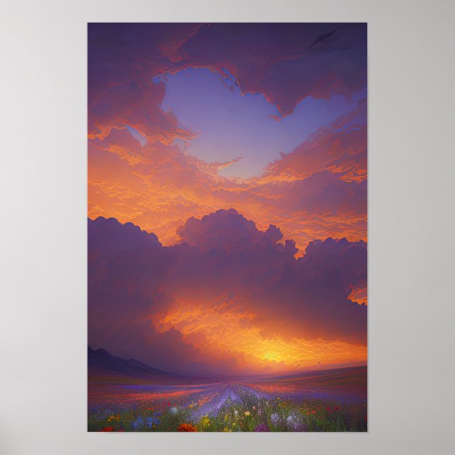 Stormy Sunset Horizon Poster (Framsidan)