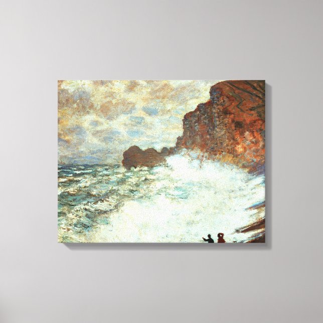 Stormy Weather a Etretat, Rough Sea - Claude Monet Canvastryck (Framsida)