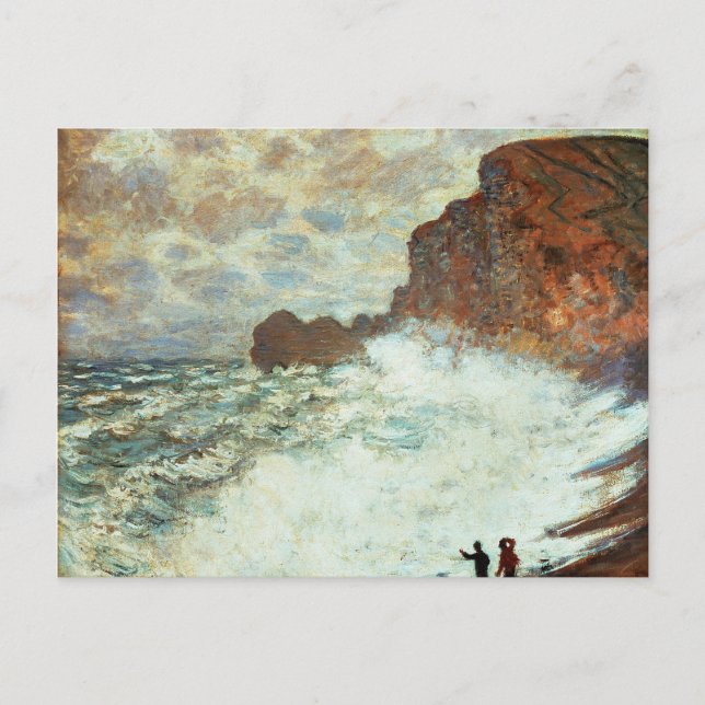 Stormy Weather a Etretat, Rough Sea - Claude Monet Vykort (Framsida)
