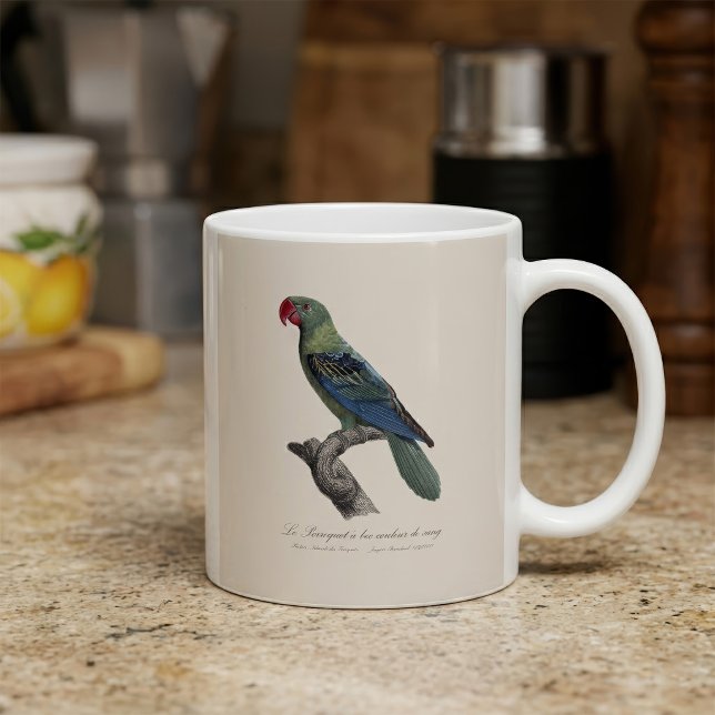 Stornäbbad papegoja, Tanygnathus megalorynchos Kaffemugg (Great-Billed Parrot, Tanygnathus Megalorynchos. Coffee Mug)