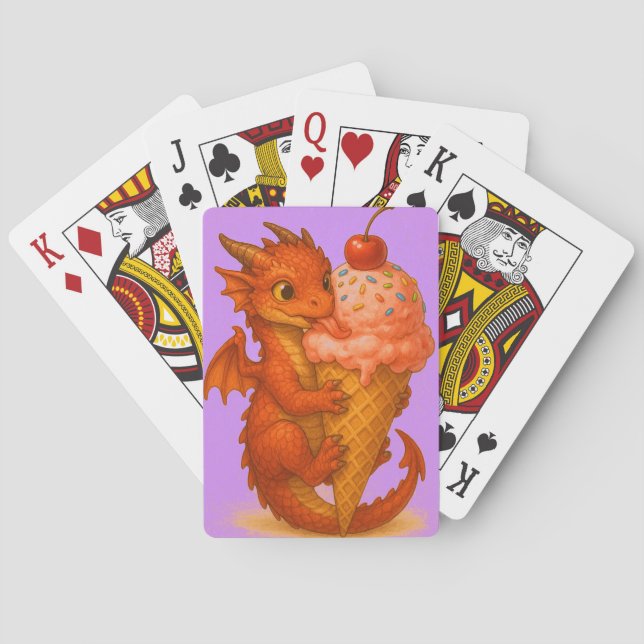 Storögd baby-elddrakar glassfantasi casinokort (Baksidan)