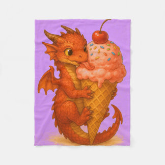 Storögd baby-elddrakar glassfantasi fleecefilt