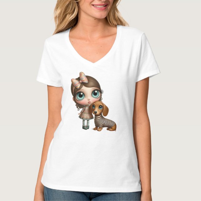 Storögd Dachshund T Shirt (Framsida)