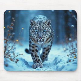 Storögd rovdjur i snö leopard musmatta