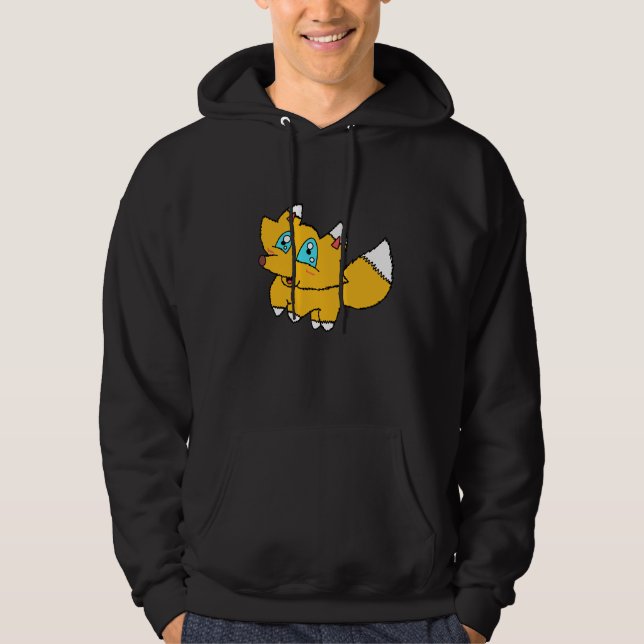 Storögd Tecknad Räv Hoodie (Framsida)