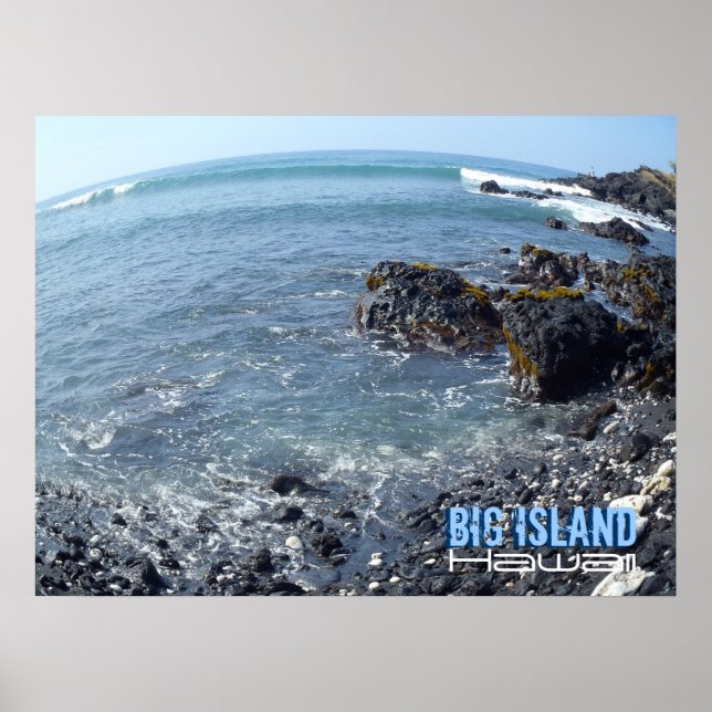 Storön Hawaii förvrängd vy poster (Framsidan)