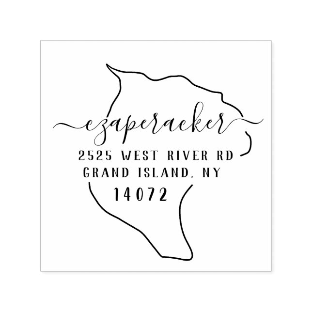 Storöns Returadress Frimärke Self-Inking Självfärgande Stämpel (Design)