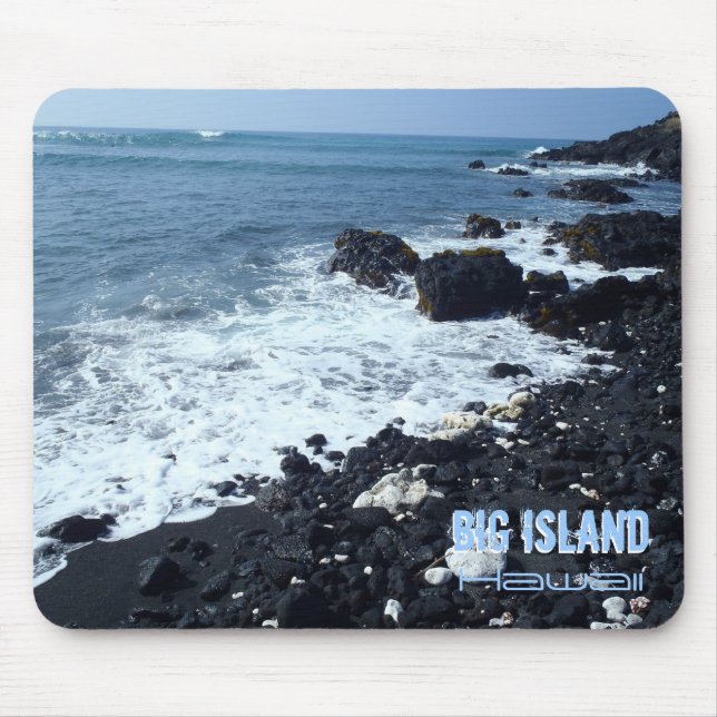 Storöns svarta sandstrand Hawaii mousepad Musmatta (Framsidan)
