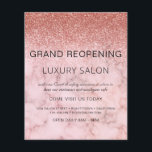 Storöppnare Ro Guld Glitter Salon Flygblad<br><div class="desc">Girly Ro Guld - Rosa Ombre Marble and Gnistra och Glitter Grand Reöppning Glam Luxury Hair Salon, Beauty Store, Eyelash, Nagel, Makeup, Microblading, Hair Stylist, Lash, Hair Stylist eller make-up Artist Business Flyer med anpassningsbar lägger till ditt företag namn och returadress. Den här enkla designen av modern personlig och elegant...</div>