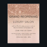 Storöppning av Ro Guld Luxury Glitter Salon Flygblad<br><div class="desc">Glam Ro Ombre Gnistra och Glitter Grand Reopening Glam Luxury Hair Salon, Beauty Store, Eyelash, Nagel, Makeup, Microblading, Hair Stylist, Lash, Hair Stylist eller make Up Artist Business Flyer med anpassningsbar lägger till namn och returadress för ditt företag. Den här enkla designen av modern personlig och elegant är perfekten för...</div>