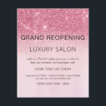 Storöppning av  Rosa Glitter Salon Flygblad<br><div class="desc">Glam Rosa Ombre Gnistra och Glitter Grand Reopening Glam Luxury Hair Salon, Beauty Store, Eyelash, Nagel, Makeup, Microblading, Hair Stylist, Lash, Hair Stylist eller make Up Artist Business Flyer med anpassningsbar lägger till namn och returadress för ditt företag. Den här enkla designen av modern personlig och elegant är perfekten för...</div>