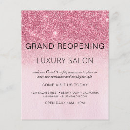 Storöppning av Rosa Glitter Salon Flygblad
