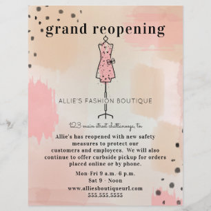 Storöppning Boutique Store-Abstrakt  Reklamblad