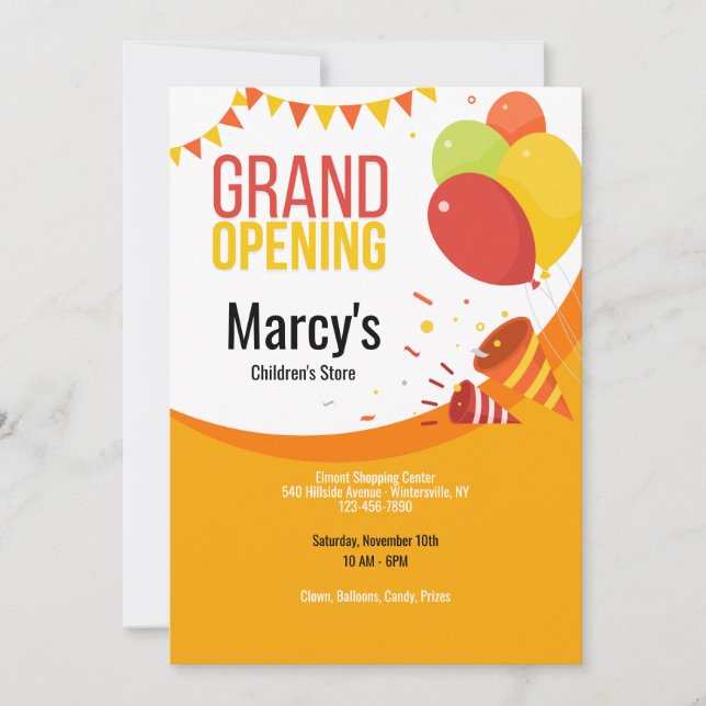 Storöppningsbubblor Inbjudningar (Framsida)