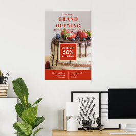 Storöppningsflyg för små företag i Cake Bakery Sma Poster