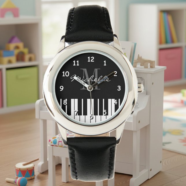 Storpiano nycklar barn tittar med anpassningsbar m armbandsur (kid's watch with piano design)