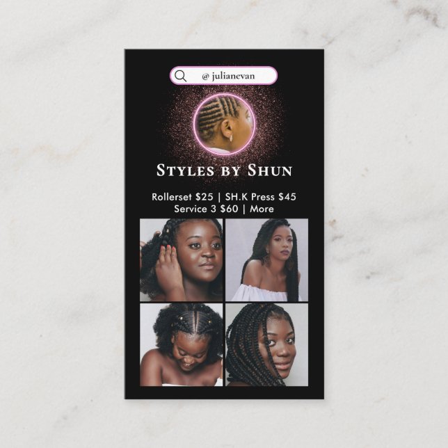 Större Affärskort i textformat Visitkort (Framsida)