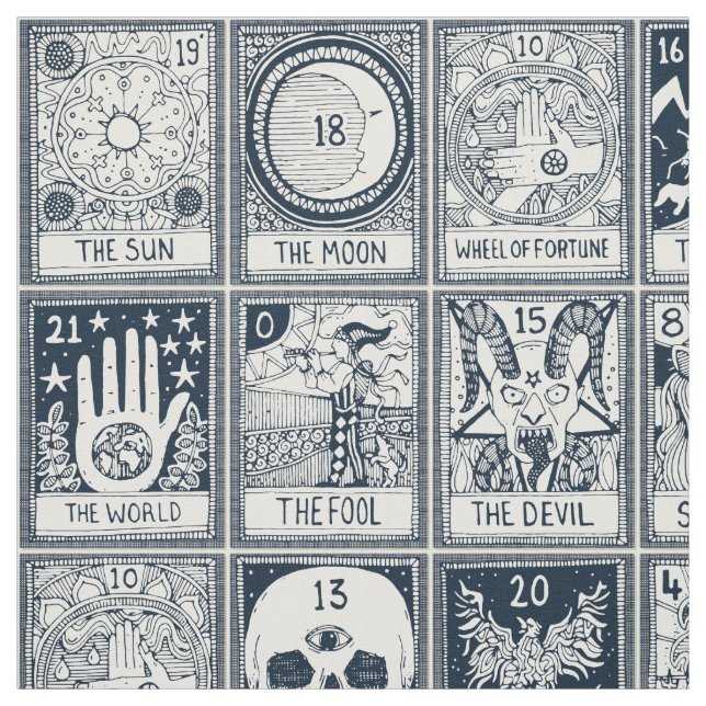 Större arcana tarot indigo vävnad tyg (Provkarta)