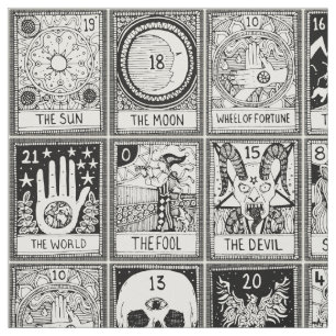 Större arcana tarot svart tyg