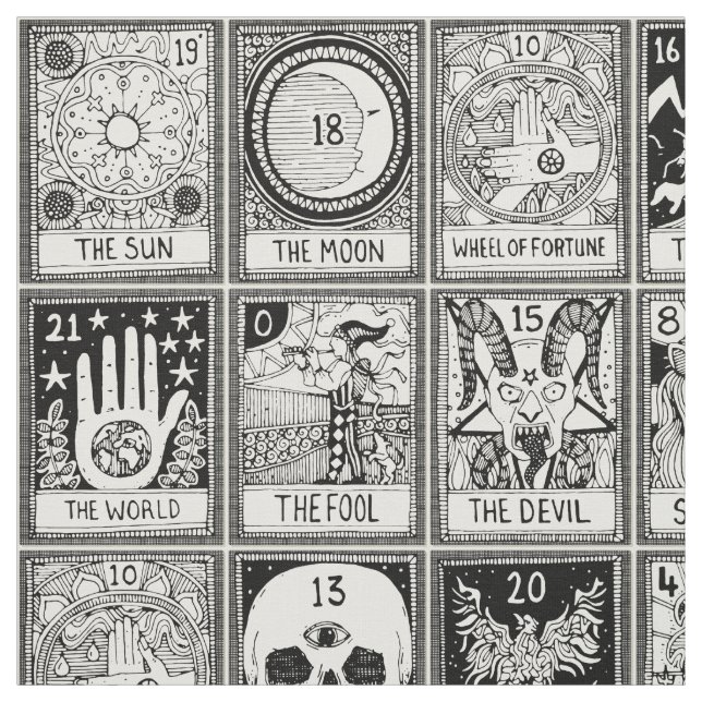 Större arcana tarot svart tyg (Provkarta)