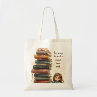 Större bokhylla-totebag tygkasse