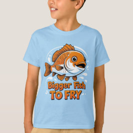 Större fisk till Fry!! Boys T-Shirt