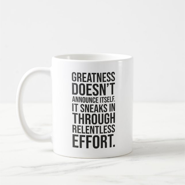 Större - Framgång, hetsig motivation Kaffemugg (Vänster)
