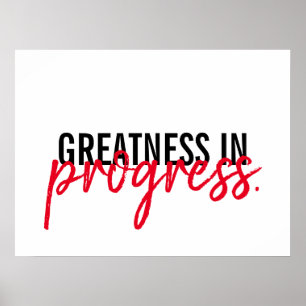 "Större framsteg", inspirerande motivation Poster