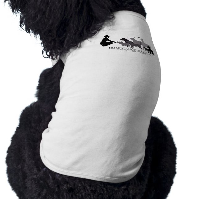 Större Hund Muskel Te - Grått Logotyp Husdjurströja (Baksidan)
