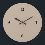 Större klockslag för Beige & Black-minimalistisk Stor Klocka<br><div class="desc">Modern klocka har en minimalistisk design i en beige och svart färg-palett. En enkel vanlig design med svarta siffror på en beige bakgrund. Ett modernt, neutralt tillskott till ditt kök, vardagsrum eller kontorsvägg, en tänkbar modern kontorsgåva eller en modern hemgåva till vilken tillfälle som helst. Du kan anpassa genom att...</div>