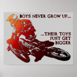 Större Leksaker Dirt Bike Motocross Affisch Skylt