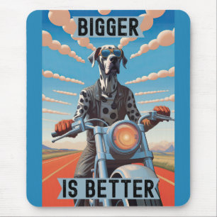 Större öppenhet: Great dane Riding a Motorcle Musmatta