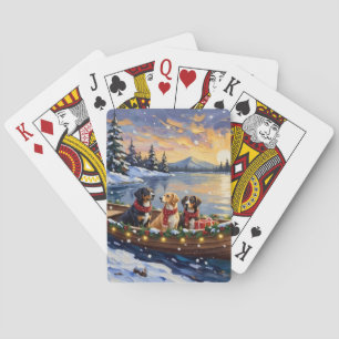 Större Schweizisk Berghund Jul Båt Semester Casinokort