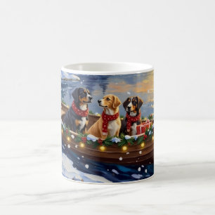 Större Schweizisk Bergshund Jul Båt Högtid Kaffemugg