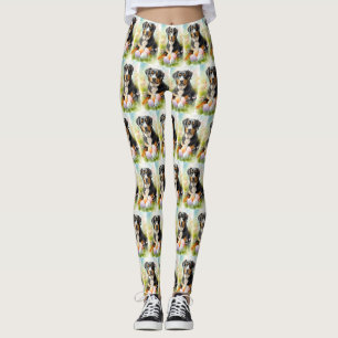 Större schweizisk bergshund med påskägg leggings