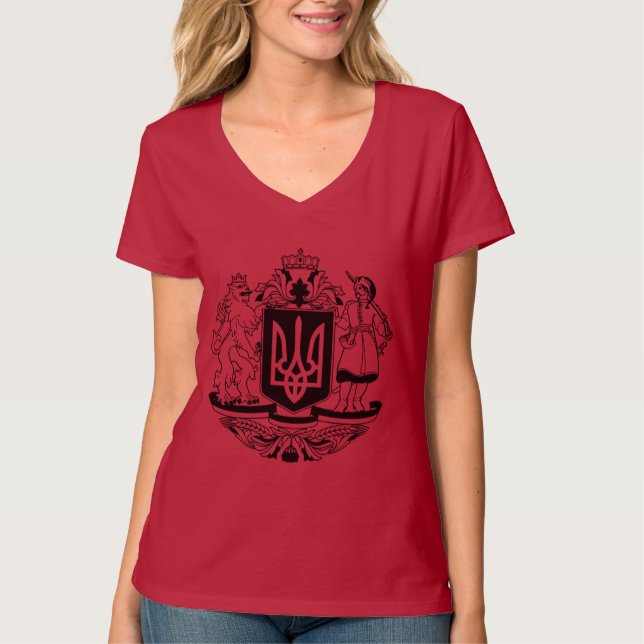 Större statsvapen för Ukraina T Shirt (Framsida)