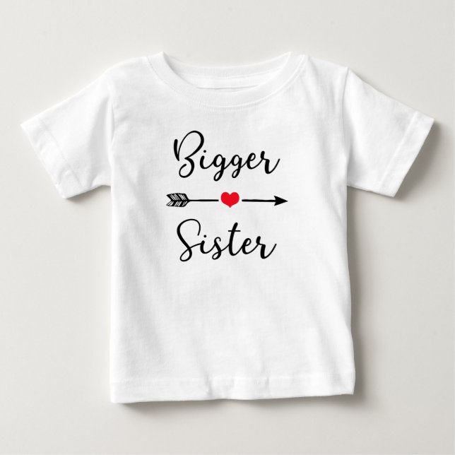 Större syster ~ systerdesigns t shirt (Framsida)