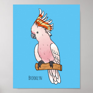 Större tecknad för hakaduo-fågel poster