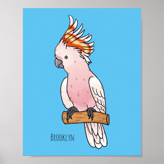 Större tecknad för hakaduo-fågel poster (Framsidan)