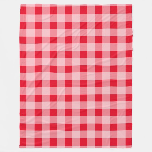 Storröda gingham mönster ull picknickfiltar fleecefilt (Framsidan)