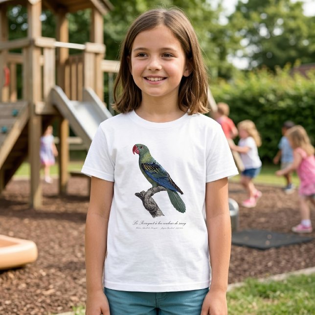 Storrödlad papegoja t shirt (Great-Billed Parrot, Tanygnathus Megalorynchos. Girl Basic White T-Shirt)
