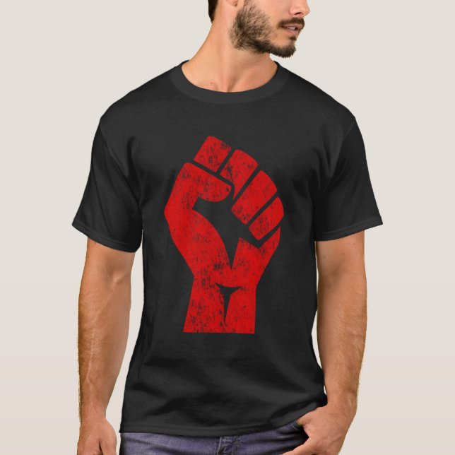 Storrött upphöjt pris för solidaritet t shirt (Framsida)