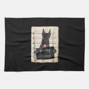 Storschnauzer hund mugg kökshandduk
