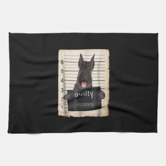 Storschnauzer hund mugg kökshandduk