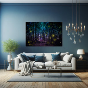 Storsint, förändrad Forest Firefly Fairy House Poster